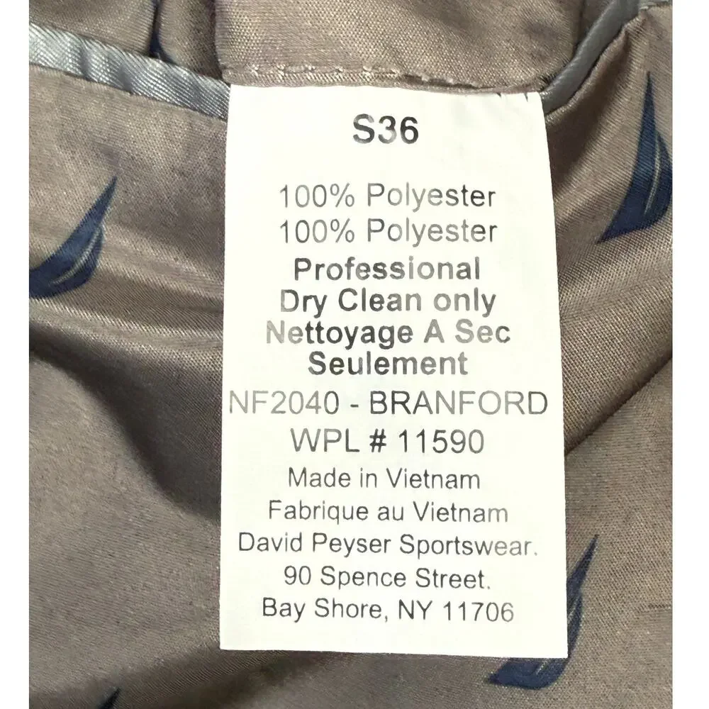 Nautica Men's Modern-Fit Solid Herringbone Tweed Sport Coat grey 36S $295